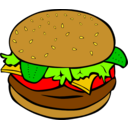 download Fast Food Lunch Dinner Hamburger clipart image with 0 hue color