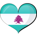 download Lebanon Heart Flag clipart image with 180 hue color
