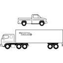 download Pickup Et Camion Noirs clipart image with 180 hue color
