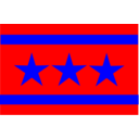 download 3 Star Flag clipart image with 0 hue color