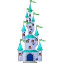 download Castle clipart image with 180 hue color