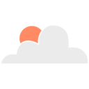 download Sun Behind Cloud clipart image with 315 hue color