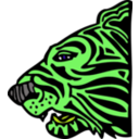 download Tiger Head clipart image with 90 hue color
