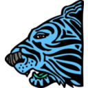 download Tiger Head clipart image with 180 hue color