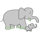 download Baby Elephant clipart image with 45 hue color