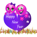 download Happy New Year Smiley Emoticons clipart image with 270 hue color