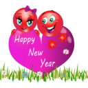 download Happy New Year Smiley Emoticons clipart image with 315 hue color