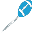 download American Football clipart image with 180 hue color