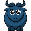 download Cartoon Gnu Eyes clipart image with 180 hue color