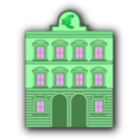 download Bank Building With Euro Sign clipart image with 90 hue color