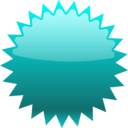 download Red Star Button clipart image with 180 hue color