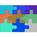 download Puzzle clipart image with 180 hue color