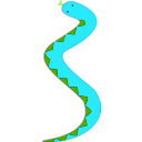 download Green Snake With Red Belly clipart image with 90 hue color