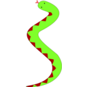 download Green Snake With Red Belly clipart image with 0 hue color