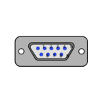 download Db9 Chassis Connector Backside clipart image with 180 hue color