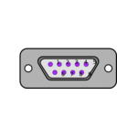 download Db9 Chassis Connector Backside clipart image with 225 hue color