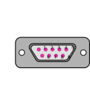 download Db9 Chassis Connector Backside clipart image with 270 hue color