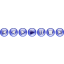 download Blue Audio Button Set clipart image with 0 hue color