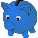 download Piggybank clipart image with 180 hue color