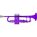 download Trumpet clipart image with 225 hue color