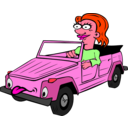 download Girl Driving Car Cartoon clipart image with 315 hue color