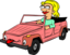 Girl Driving Car Cartoon