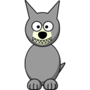 download Cartoon Wolf clipart image with 0 hue color