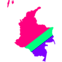 download Map Of Colombia clipart image with 270 hue color