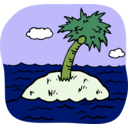 download Desert Isle clipart image with 45 hue color