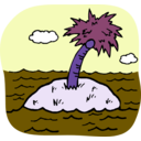 download Desert Isle clipart image with 225 hue color