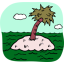 download Desert Isle clipart image with 315 hue color