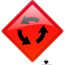 download Circular Intersection Warning clipart image with 315 hue color