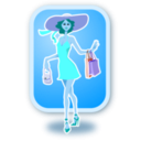 download Shopping Woman clipart image with 180 hue color