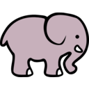 download 2d Cartoon Elephant clipart image with 90 hue color