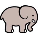 download 2d Cartoon Elephant clipart image with 135 hue color