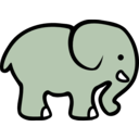 download 2d Cartoon Elephant clipart image with 225 hue color