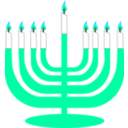download Simple Menorah For Hanukkah With Shamash clipart image with 135 hue color