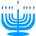 download Simple Menorah For Hanukkah With Shamash clipart image with 180 hue color