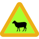 download Warning Sheep Roadsign clipart image with 45 hue color