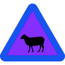 download Warning Sheep Roadsign clipart image with 225 hue color