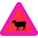 download Warning Sheep Roadsign clipart image with 315 hue color