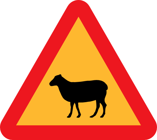 Warning Sheep Roadsign