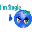 download Single Girl Smiley Emoticon clipart image with 180 hue color