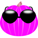 download Pumpkin Wearing Sunglasses clipart image with 270 hue color