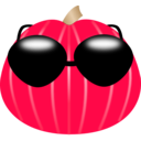 download Pumpkin Wearing Sunglasses clipart image with 315 hue color