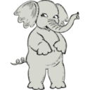 download Girl Elephant clipart image with 225 hue color