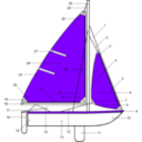 download Sailing Parts Of Boat Illustration clipart image with 90 hue color