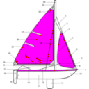 download Sailing Parts Of Boat Illustration clipart image with 180 hue color