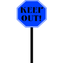 download Keep Out clipart image with 225 hue color