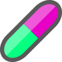 download Simple Pill Icon clipart image with 180 hue color
